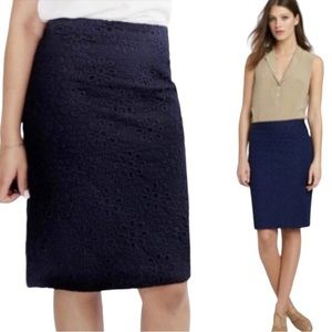 J. Crew | Navy Blue Pinwheel No. 2 Pencil Skirt Size 00